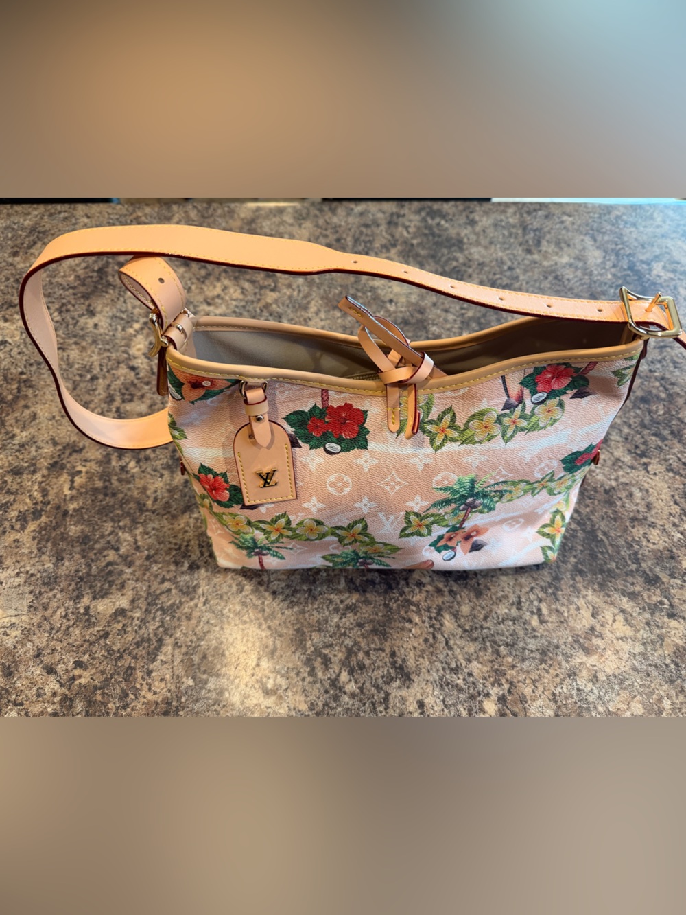 Louis Vuitton Pink Floral Tropical Print Tote